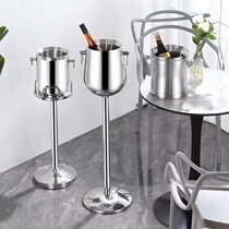 Stainless steel ice bucket rack double-layer champagne bucket luxury English ice wine bucket bar hotel room sample room furnishings