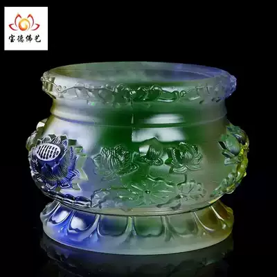 Buddha goods relief glass lotus incense burner incense insert Buddha ring incense line sandalwood incense burner incense burner Buddha Hall