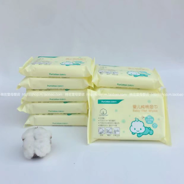 Cotton Age Cotton Baby Wipes Alcohol Free Super Soft Baby Wipes 20 Pieces / Bag x10