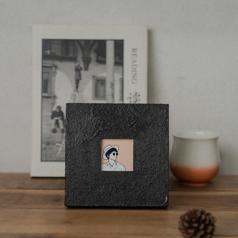 Rustic Mountain Texture Decoration, Vintage Industrial ins Style Atmosphere, Gift Display Stand, Frame Ornament, Photo Frame
