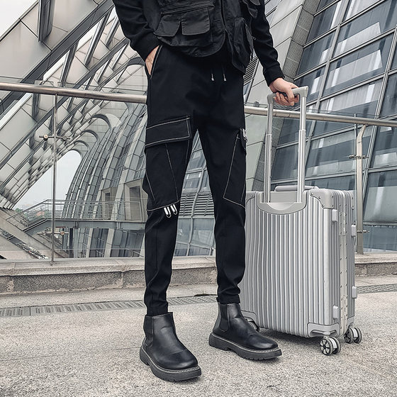 26-size No. 27 short 2025 summer new casual pants men's black trousers slim-fitting work pants handsome
