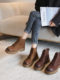 Genuine leather Martin boots women's Maillard short boots velvet thick sole retro round toe thick heel 2025 winter cowhide boots trend