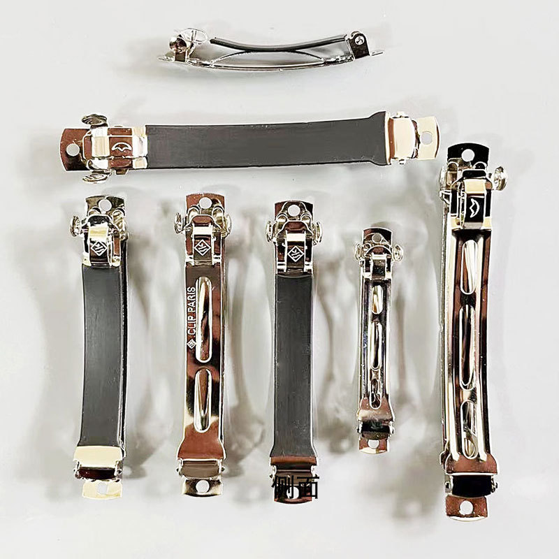 Korean Hair Clips 10cm Thickened with Black Leather Case, Three-Piece Spring Hair Clips, Handmade DIY Hairpin Materials