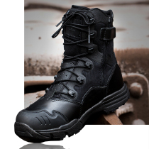 Combat training boots male summer breathable zipper high-help tactical boots training boots land boots field shoes hiking boots super light