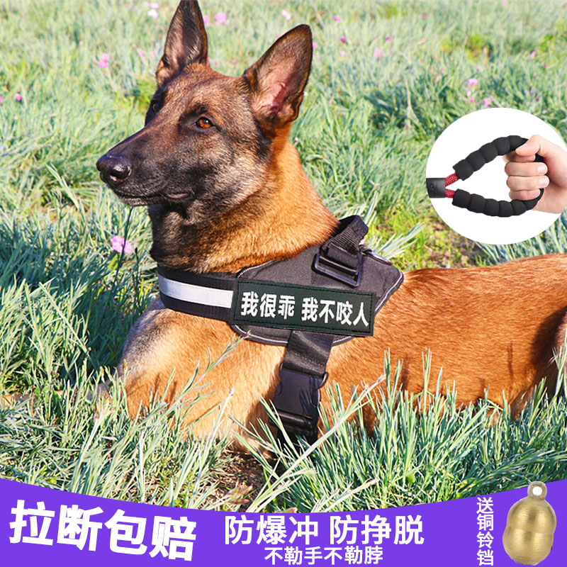 Dog Leash Vest Style Golden Retriever German Shepherd Chest Back Medium and Large Dog Explosion-proof Rack Back Working Dog Harness