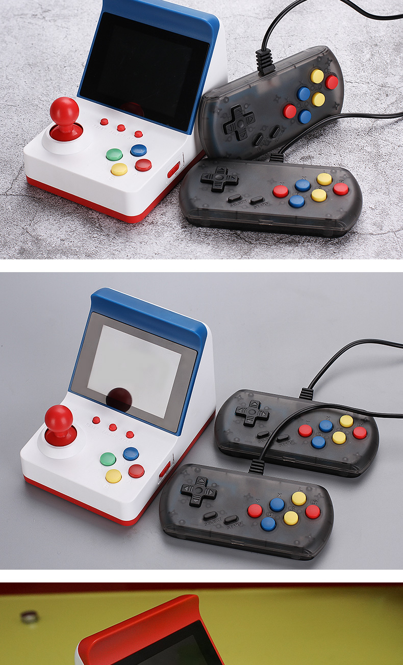 Overlord kid A6 cần điều khiển arcade mini cầm tay 8 trận chiến FC hoài cổ cổ điển có thể sạc lại Contra - Bảng điều khiển trò chơi di động máy chơi game pvp station light 3000