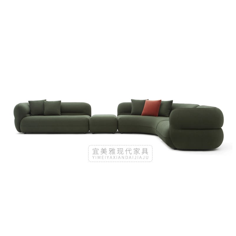 Italian Minimalist Bobo Ball Fabric Sofa, Simple Design for Various Living Room Sizes, Straight Row Multi-Seater Corner Arc Combination