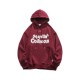 BOLM Spring and Autumn American Blurred Letter Printed Hooded Burgundy Sweatshirt Men's Loose Trendy Brand Hoodie Couple Jacket