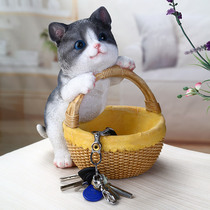 Home Creative Cat Containing Swing Piece Home Accessories Doorway Xuanguan Shoes Cabinet Released Key Living Room Tea Table Minimalist Decoration