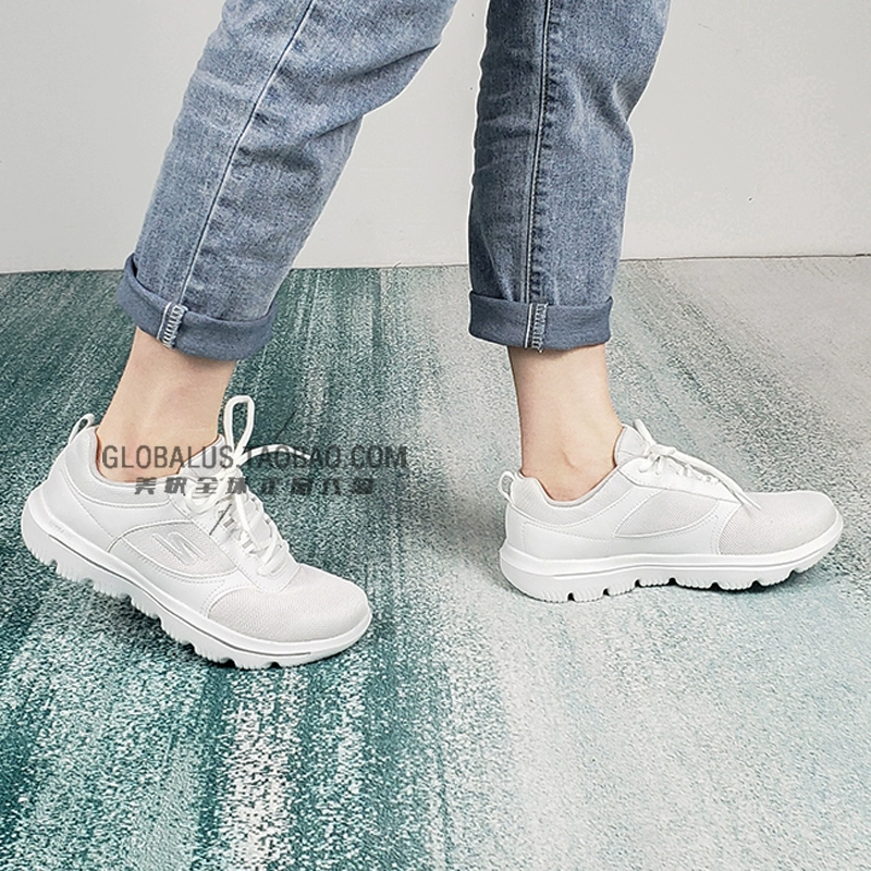 Skechers Giày nữ Skechers đệm siêu nhẹ thoải mái giày đi bộ thông thường giày chạy thể thao giản dị 15734 - Giày chạy bộ