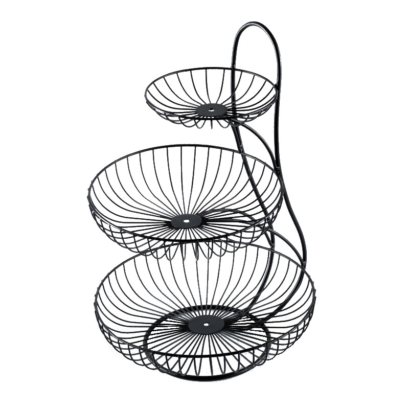 Eurostyle Fruit Pan Living Room Home Triple Fruit Tray Modern Creative High-end Multilayer Fruit Tray Small And Delicate Double Fruit Basket