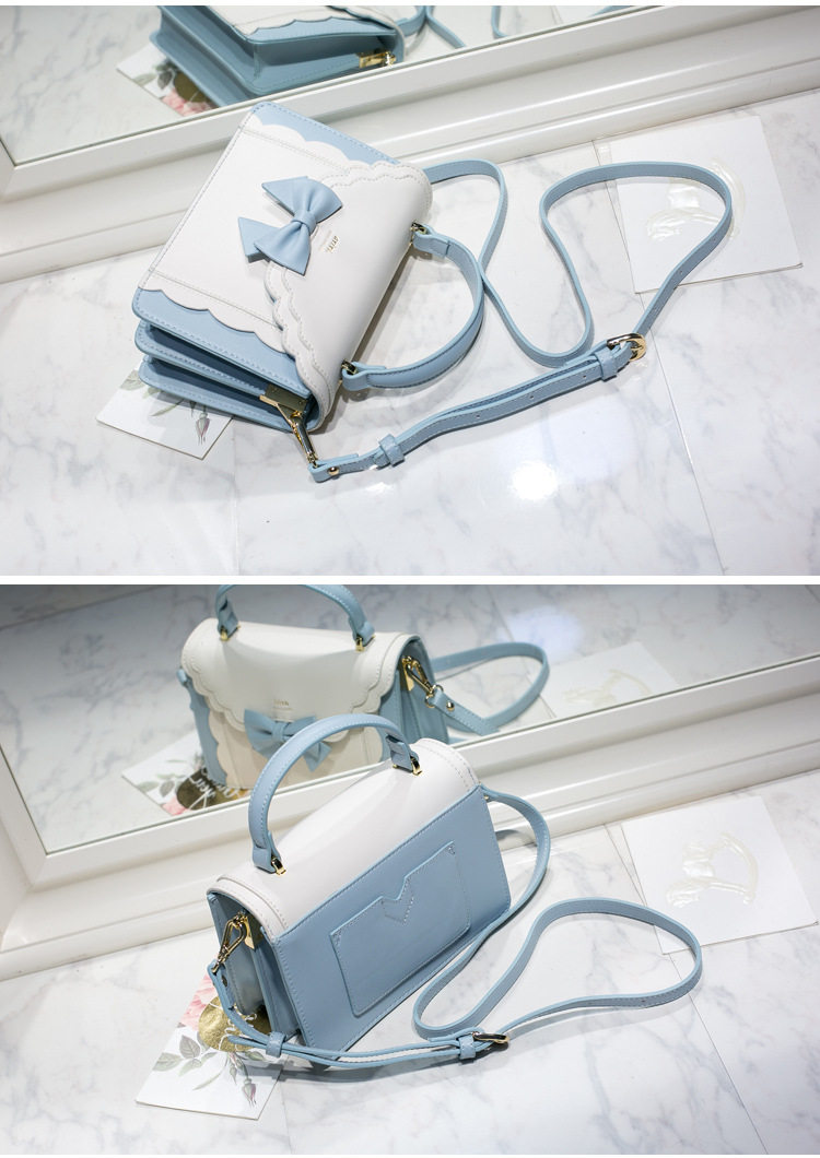 In stock 2024 new bow accordion small square bag lolita oneshoulder
