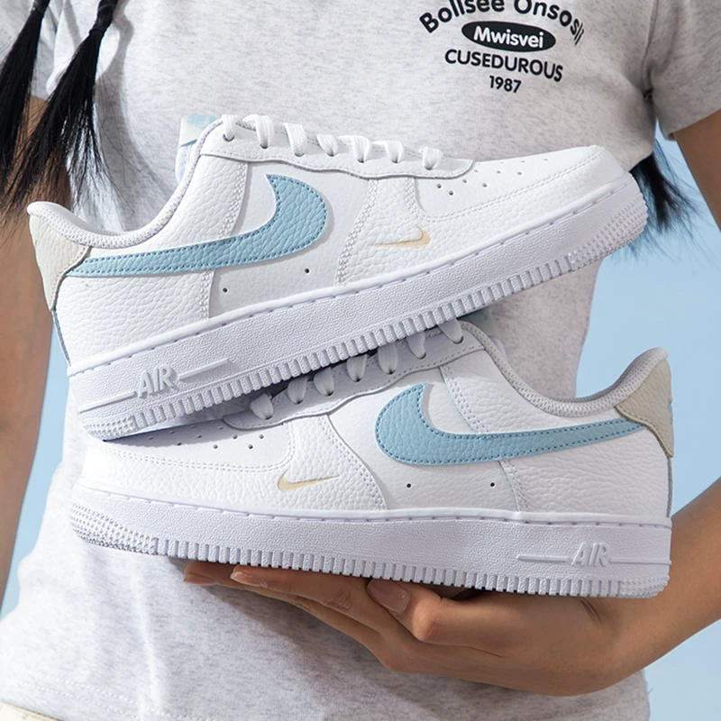 Кроссовки Nike женские Air Force 1 белые с синим водным озером синий AF1 Air Force One повседневные кроссовки HF0022
