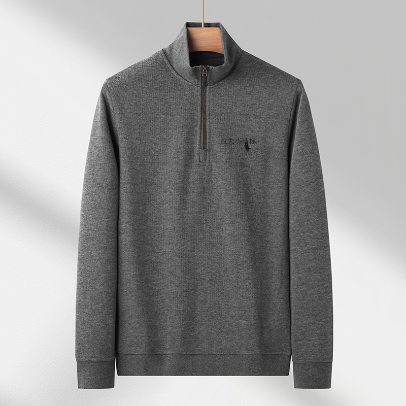 Authentic Ralph Lauren Men's Clothing 26 New Autumn Double-Sided Knit Quarter-Zip Stand Collar Sweatshirt with Pony Logo
