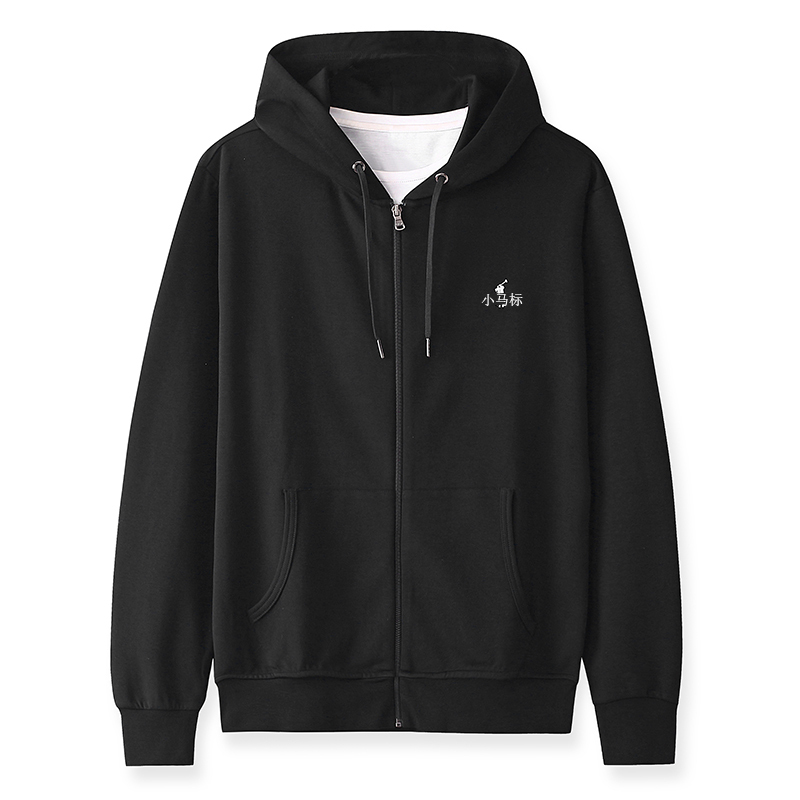 Authentic Ralph Lauren Logo Hooded Sweatshirt for Men, Loose Casual Classic Style, Simple Versatile Zip-Up Jacket