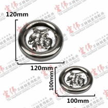 Stainless steel decorative accessories door and window guardrail flower accessories full welding polished boutique wreath iron bed accessories round Fu