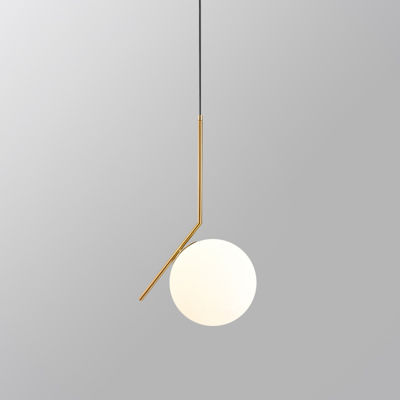 Post-modern minimal creative glass roundball chandelier Nordic design personality fashion restaurant bedroom bed-head chandelier