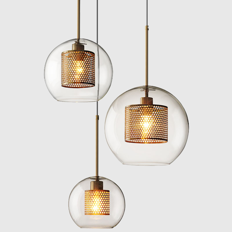 Nordic Post-modern Creative Personality Glass Dining Room Chandelier Simple American Retro Industrial Bar Bedside Lamps
