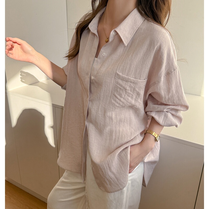 Summer Linen Anti-Uv Sun Protection Shirt for Women, Korean Style Women's Clothing, Lazy Style, Loose Large Size Jacket Top Summer Linen Anti-Uv Sun Protection Shirt for Women, Korean Style Women's Clothing, Lazy Style, Loose Large Size Jacket Top