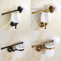 Nordic American antique brushed toilet toilet brush holder Black all copper carved suit bathroom pendant free hole