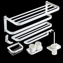 All copper Nordic white towel bar shelf paper basket Toilet brush Clothes hook Soap dish Bathroom pendant set free hole
