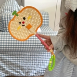 Милый веер ручной работы для женщин, новый летний портативный маленький веер из рогоза, мультяшный ручной веер, реквизит для фотографий