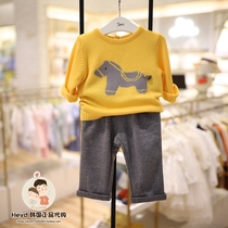 Direct mail ETTOI Korea Little Pegasus Childrens Clothing 22 Autumn Childrens Knitwear Casual Suit 523006