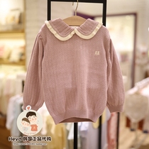 Direct mail minkmui Korean little star 22 autumn girls lapel sweater knitted sweater B14-300-04
