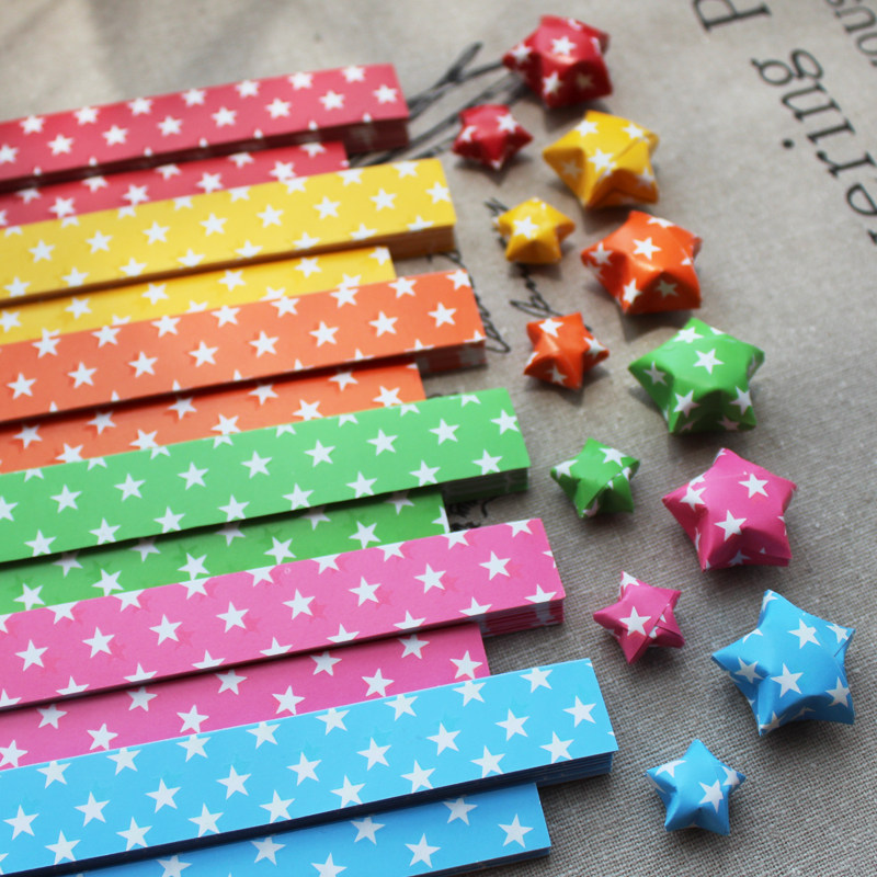 Nine-hee ten Gin 1 6 cm Large Stars Paper Pentagram Lucky Stars Folding Paper Xu Willing to Star Bottle Diy Gift