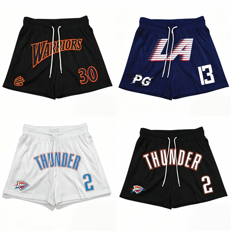 Star Player Curry Irving Shorts Men's Summer American-Style Digital Print Loose Sports Pants Running Training Quarter-Length Shorts