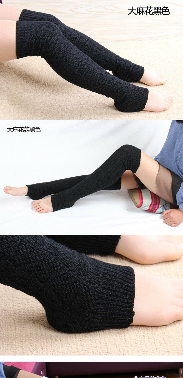 Thời trang phương Đông Hàn Quốc vớ len vớ vớ mùa thu và mùa đông ấm áp đầu gối dài vớ dày đầu gối đệm phụ nữ vớ vớ vớ nữ bằng vải cotton