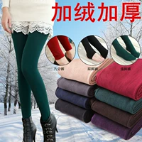 Mùa thu đông dày ấm cộng với quần legging nhung chống móc quần lụa kéo quần nữ tóc chín điểm quần đen tất quần nữ sinh