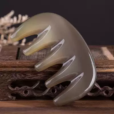 Natural white buffalo horn massage comb head Meridian comb free lettering for elders gift