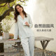 HSIA Pajamas ແມ່ຍິງດູໃບໄມ້ລົ່ນ Style Striped Loose Shoulder Slim Long Sleeve Shirt Trousers Pure Cotton Home Clothes Set