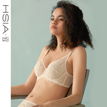 HSIA reverie ultra-thin underwear womens summer large size full cup rimmed non-slip bra Fat m big chest show small bra