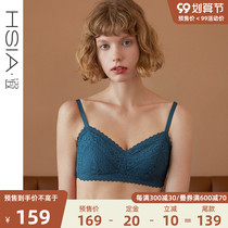 HSIA ya underwear women without steel ring thin full cup Fragrant Pavilion deciduous cotton dew point big chest small bra