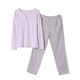 HSIA Rev. bông Pajama womens kẻ sọc vòng cổ áo thoải mái lỏng lẻo có thể mặc dài tay nhà mặc quần áo.