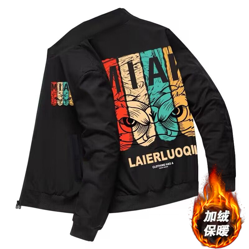 Autumn and Winter New Trendy Jackets for Men with Personalized Printed Patterns, Men's Slim-Fit Jackets, Versatile Tops, Casual Men's Clothing Autumn and Winter New Trendy Jackets for Men with Personalized Printed Patterns, Men's Slim-Fit Jackets, Versatile Tops, Casual Men's Clothing
