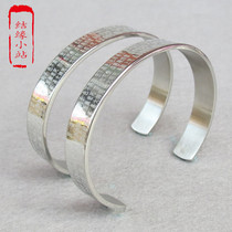 The knot titanium steel Heart Sutra female bracelet opening scripture mantra bracelet scripture Buddhist scriptures bracelet silver Buddha ornaments