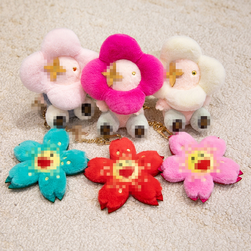 Big-Name Influencer Vivian Murakami Sunflower Bag Charm Cherry Blossom Sports Event Ball Keychain Pendant