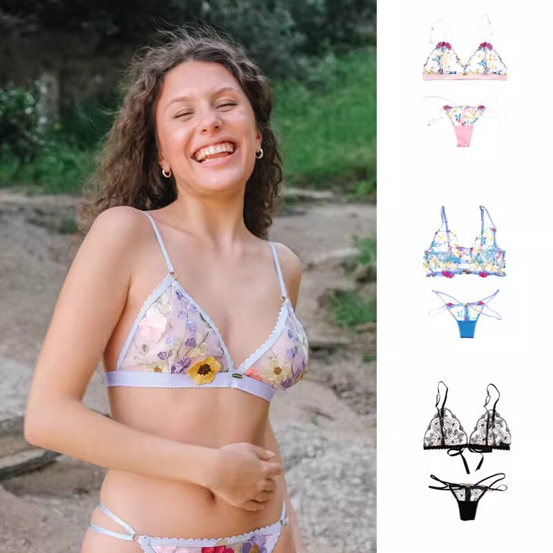 Cha Official｜Nette Rose Lace Lingerie Collection Handmade Embroidery Lightweight Sexy Lingerie Set