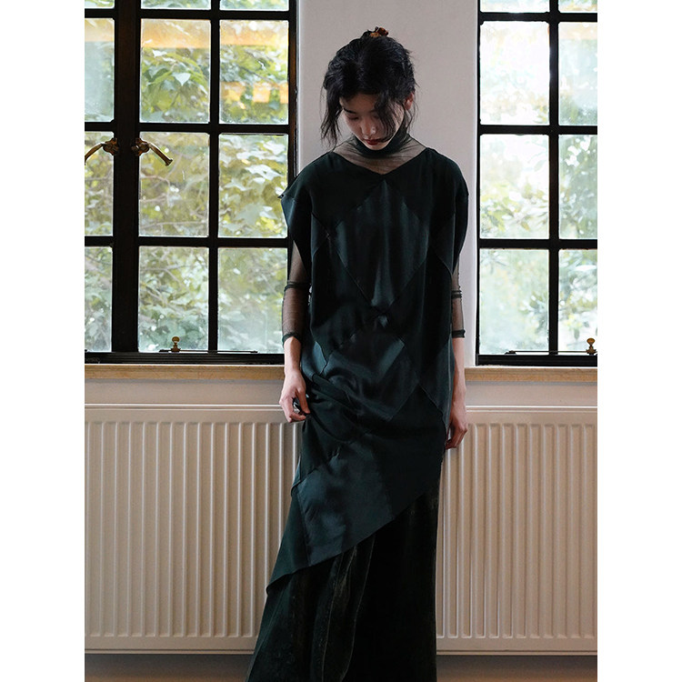 30% off Cha Official ) Cortana DIAMOND Silk Panel Dress