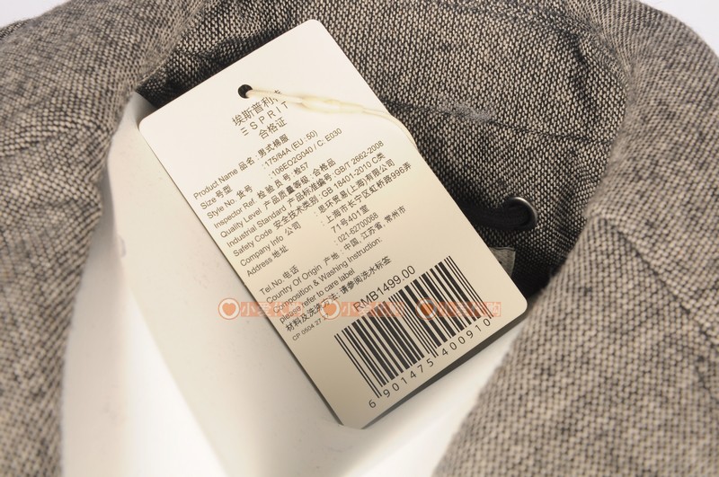 Bộ đếm ESPRIT / Esprit đích thực 106E02G040-030 áo khoác bông thông thường dành cho nam - Bông áo khoác chống nắng nam