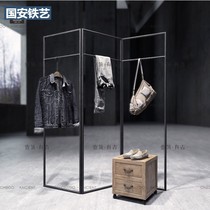 Clothing store display stand Floor-to-ceiling hangers Clothes rack shelves Jeans display stand Folding screen partition shelf