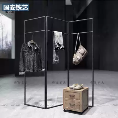 Clothing store display rack floor hanger clothes rack rack jeans display rack folding screen partition shelf
