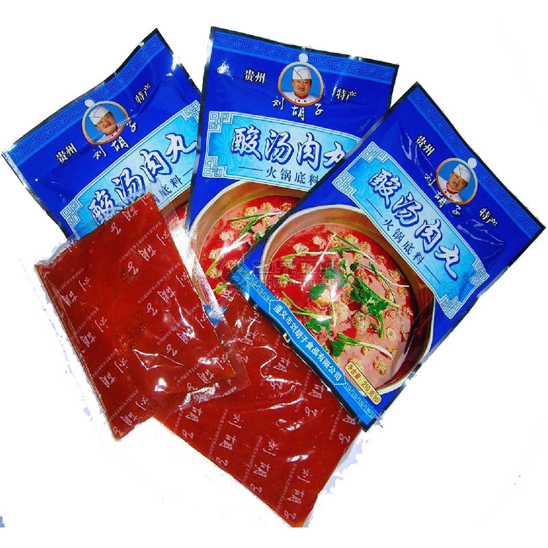 Guizhou specialty Zunyi Liu beard sour soup meatballs hot pot soup base 210 grams of sour soup hot pot ingredients shoot 5