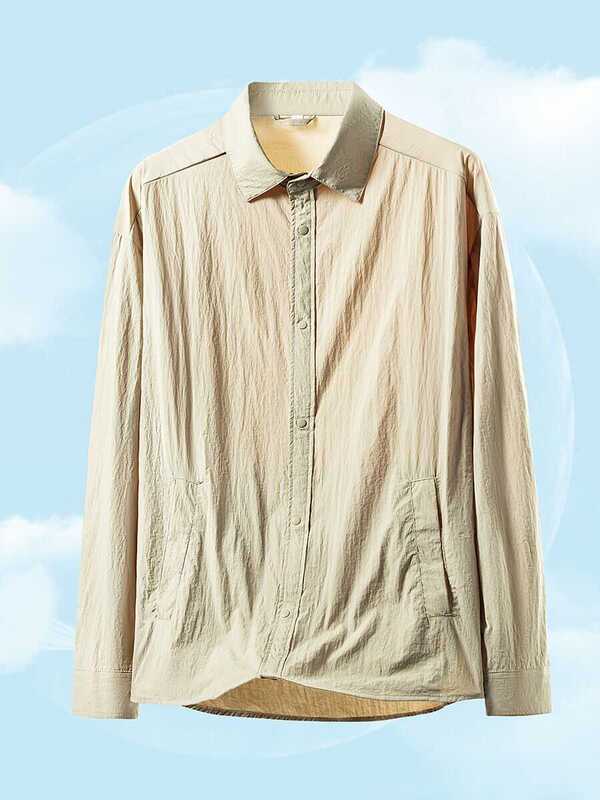 2026 Summer Thin Quick-Drying Skin Jacket Ice Silk Breathable Casual Versatile Loose Large Size Turn-Down Collar Shirt-Style Jacket