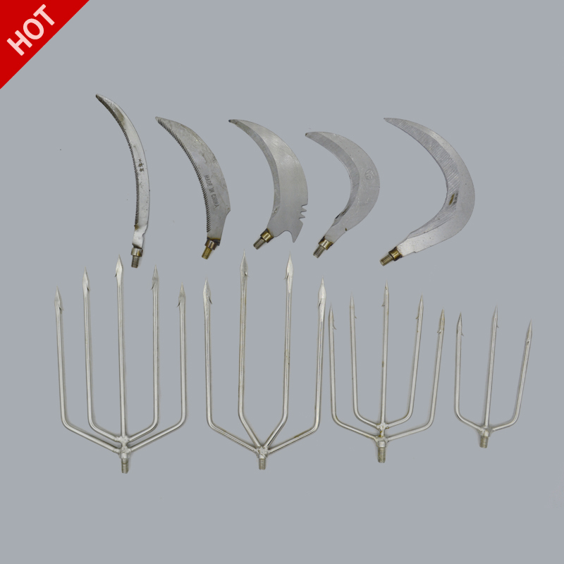 Sickle head Stainless steel cut grass Sickle head Scimitar head Hook head Three teeth five teeth harpoon Fishing gear accessories