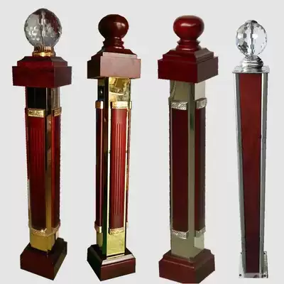 Stair handrail Self-installed general column Railing guardrail starting column Crystal stainless steel clip solid wood column