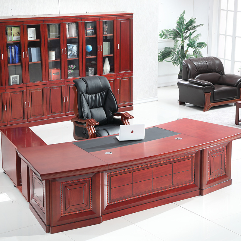 Boss desk and chair combination New Chinese solid wood boss table president table simple modern office furniture